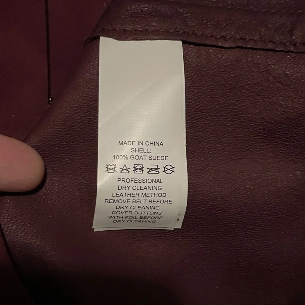 Kate Spade A-Line Mini Skirt Size 12 Spencer Court Wine Goat Suede Leather